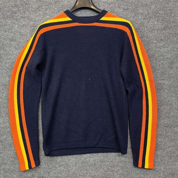 Old Navy Other - Vintage Old Navy Sweater Men's Navy Blue‎ Striped Knit Pullover Size Medium